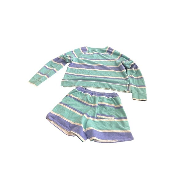 Wildfox 2-piece blue striped lounge top shorts set outfit women’s Small - Picture 3 of 3